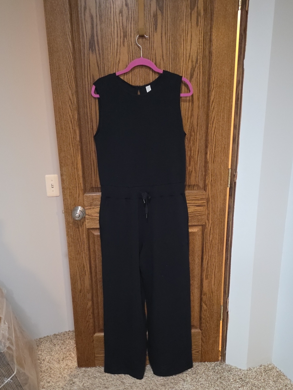 SPANX Black Sleeveless Wide-Leg Jumpsuit